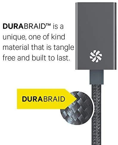 Kanex USB-C į USB3.0 adapteris – DuraBraid™ – Kosminė pilka – 8,25 colio / 21 cm