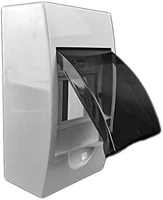 Kanlux 3830 Modulinis paskirstymo skydas plastikinis 1x4 paviršinio montavimo IP40 IK06 N+PE II klasės skaidrus durų rutulinis DB104S 1X4P/SMD balta 3830