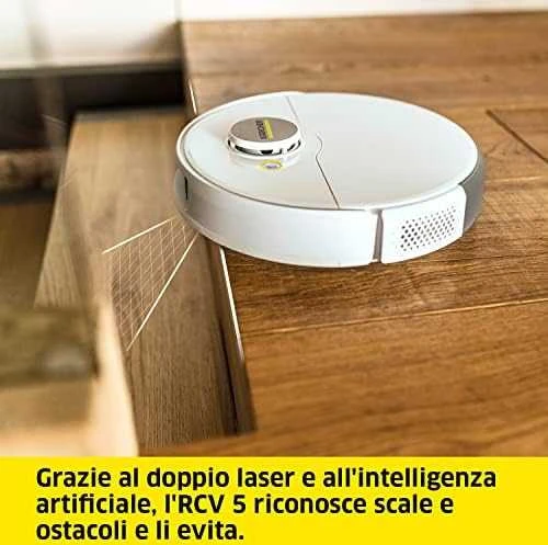 Dulkių siurblys-robotas Kärcher RCV 5 su plovimo funkcija, Baltas