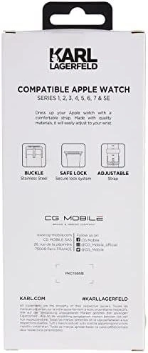 Išmaniojo laikrodžio Apple 4/5/6/7/SE Karl Lagerfel silikoninis dirželis, Rausvos spalvos, 38/40/41mm