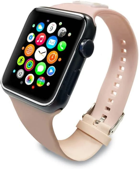 Išmaniojo laikrodžio Apple 4/5/6/7/SE Karl Lagerfel silikoninis dirželis, Rausvos spalvos, 38/40/41mm