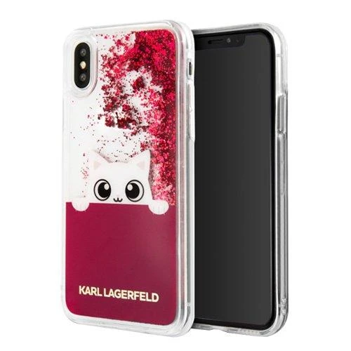 Dėklas Karl Lagerfeld dėkliukas telefonui iPhone X su blizgučiais
