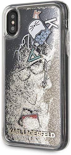 Dėklas Karl Lagerfeld KLHCI65KSICGO iPhone XsMax auksinė/auksinis hard case Iconic Liquid Glitter