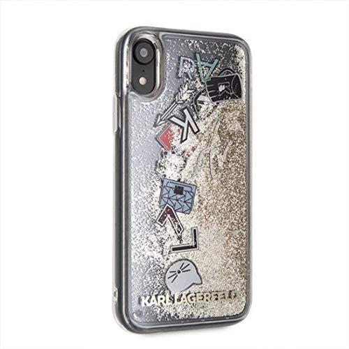 Dėklas Karl Lagerfeld KLHCI65KSICGO iPhone XsMax auksinė/auksinis hard case Iconic Liquid Glitter