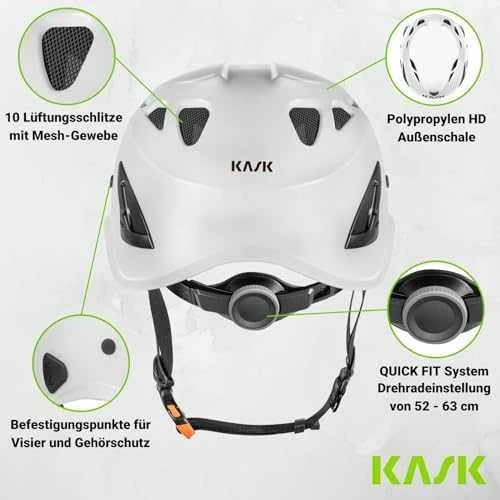 Kask Superplasma AQ baltas šalmas su technine schema