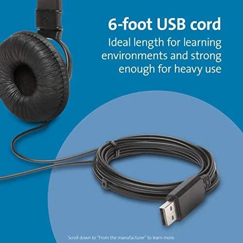 Kensington Classic Laidinės ausinės, USB-A, Juoda