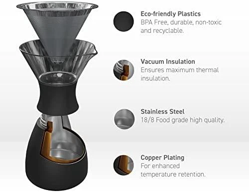 Asobu Pour Over Juodas/Juodas 6 cups