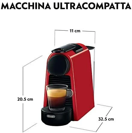 Kavos aparatas Delonghi EN 85.R Essenza Mini Slėgis 19 bar, kapsulinis kavos virimo aparatas, 1150 W, Raudona