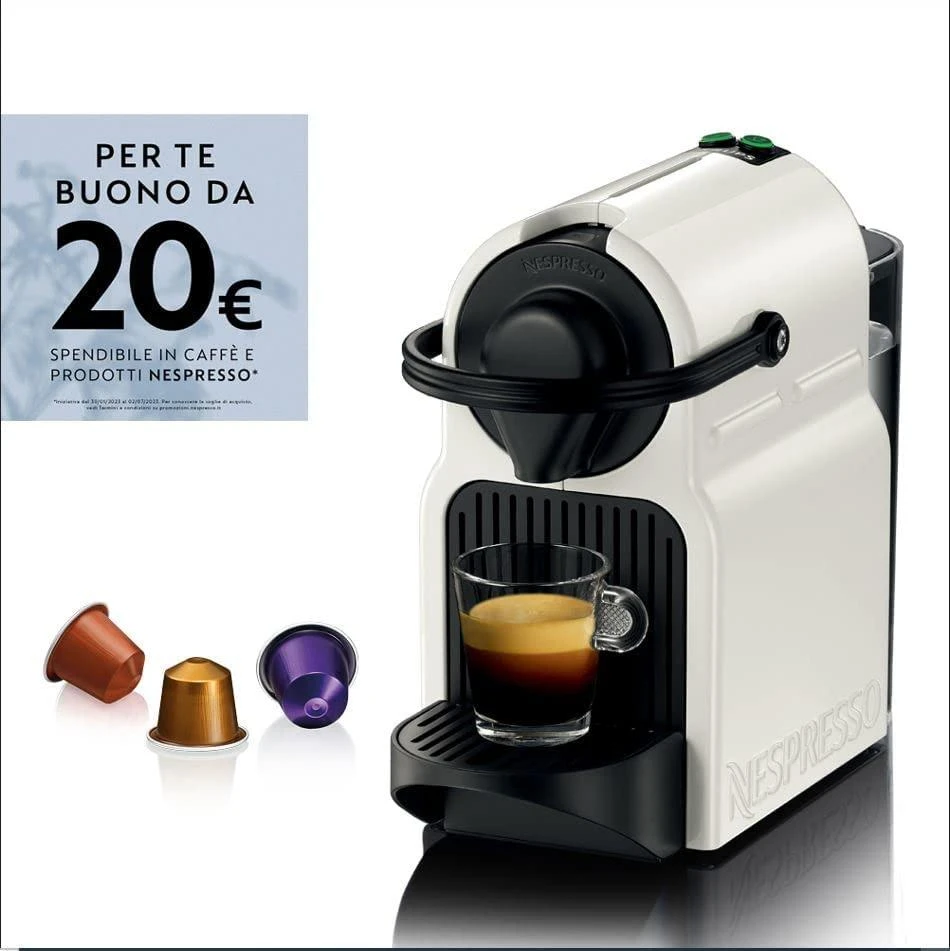 Kavos aparatas Krups XN1001 Inissia Nespresso Slėgis 19 bar, kapsulinis kavos virimo aparatas, 1260 W, Baltas