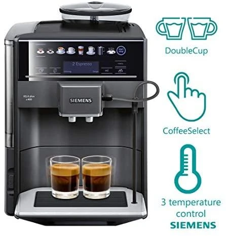 Kavos aparatas SIEMENS TE654319RW Slėgis 15 bar, Su pieno plakikliu, Automatinis, 1500 W, Juodas