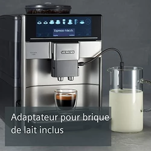 SIEMENS Kavos aparatas TE655203RW Slėgis 15 bar, Su pieno plakikliu, Automatinis, 1500 W, Juodas/ stainless steel