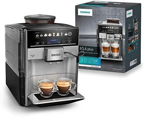 SIEMENS Kavos aparatas TE655203RW Slėgis 15 bar, Su pieno plakikliu, Automatinis, 1500 W, Juodas/ stainless steel