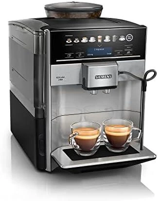 SIEMENS Kavos aparatas TE655203RW Slėgis 15 bar, Su pieno plakikliu, Automatinis, 1500 W, Juodas/ stainless steel