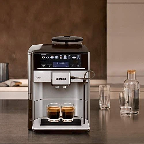 SIEMENS Kavos aparatas TE655203RW Slėgis 15 bar, Su pieno plakikliu, Automatinis, 1500 W, Juodas/ stainless steel