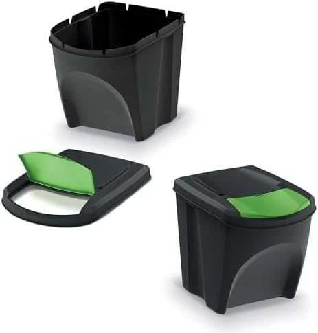 Prosperplast Krepšys Keden SORTI BOX 4x35L šiukšliadėžė - juoda, skirta perdirbti