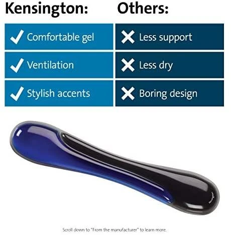 Klaviatūra Leitz Kensington 62397 atrama riešui Želė Juoda, Mėlyna