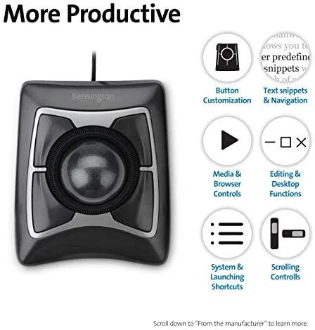 Leitz Kensington Expert Pelė kompiuterinė pelė USB Rodomasis rutuliukas Abiems rankoms