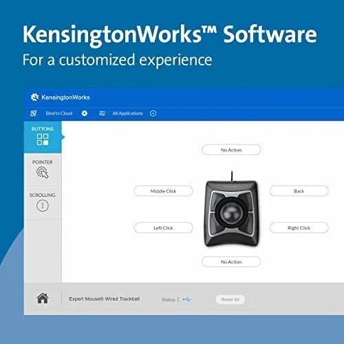 Leitz Kensington Expert Pelė kompiuterinė pelė USB Rodomasis rutuliukas Abiems rankoms