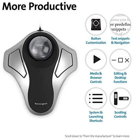 Pelė Leitz KENSINGTON Orbit Optinė Trackball juodas metallic