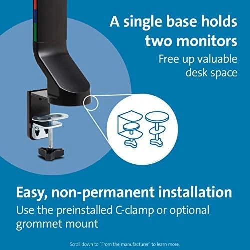 Laikiklis Leitz KENSINGTON space-saving dual monitorius arm