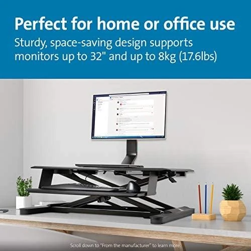 Kensington K55512WW SmartFit Space-Saving Single Monitorius Arm Monitoriaus laikiklis, Juoda