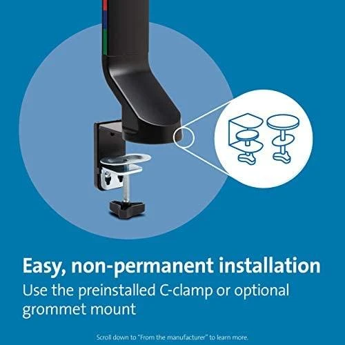 Kensington K55512WW SmartFit Space-Saving Single Monitorius Arm Monitoriaus laikiklis, Juoda