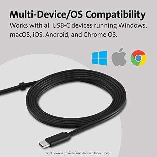Kensington Classic Laidinės ausinės USB-C, Juoda