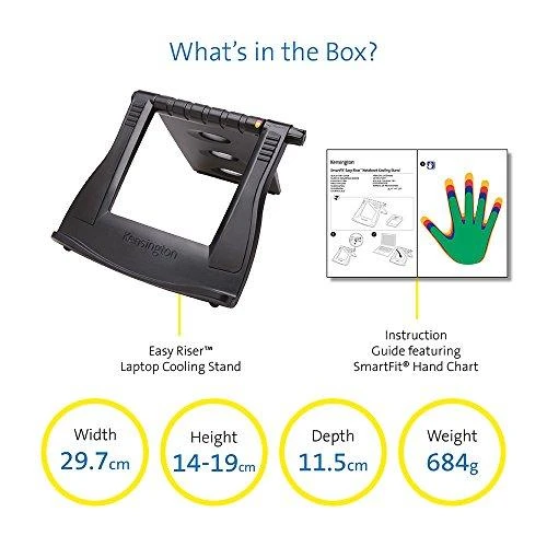 Leitz Kensington SmartFit Nešiojamojo kompiuterio stovas Juoda 43,2 cm (17")