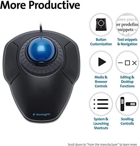 Leitz Kensington Orbit kompiuterinė pelė USB A tipo Optinis Abiems rankoms