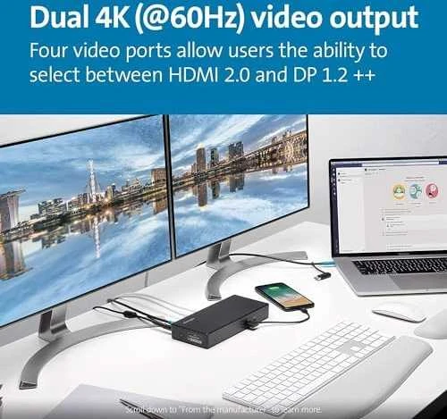Leitz KENSINGTON SD4781p USB-C ir USB-A dviguba 4K prijungimo stotelė