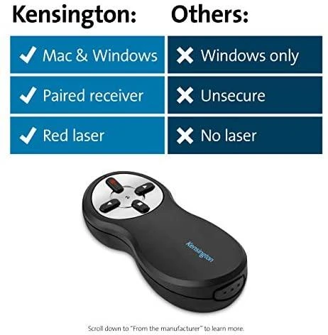 Leitz Kensington Wireless Presenter lazerinis Pointer - Si600 belaidis valdymo pultas pristatymams Juoda
