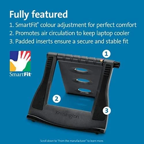 Leitz Kensington SmartFit Nešiojamojo kompiuterio stovas Juoda 43,2 cm (17")