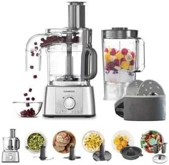 Virtuvinis kombainas Virtuvės kombainas KENWOOD FDP65.820SI MultiPro Express, 1000 W, 2 greičiai + impulsas, Nerūdijantis plienas peilio ašmenys, Inox spalva