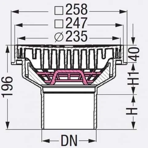 Kessel WPUST PODW.ECOGUSS_100 DN100 PION.KWAD.