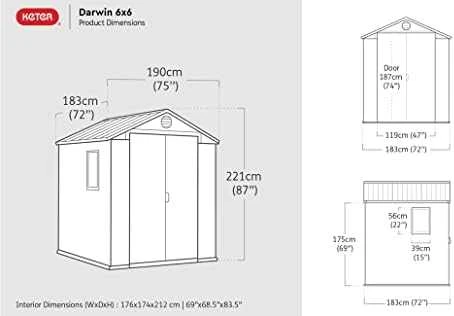 Keter Sodo įrankių namelis - lauko sandėliukas DARWIN 6x6