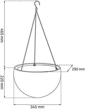 Ketter Hanging Sphere Planter apvalus pakabinamas vazonas, antracito spalvos