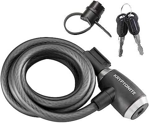 Kryptonite dviračio užraktas / trosas Kryptonite Kryptoflex 1218 Raktų kabelis 12mm / 180cm su laikikliu