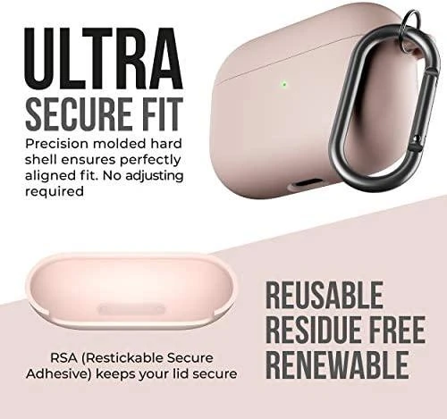 Class And Culture KeyBudz PodSkinz HybridShell Series Keychain dėklas skirtas AirPods Pro - Pastel pink