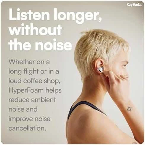 KeyBudz HyperFoam Memory Foam Tips skirta AirPods Pro - Matt juodas