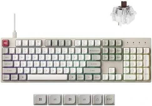 Keychron C2 Pro 8K (C2PX-M3) – US išdėstymas – Hot-Swappable Super Brown Switches – Juodas (Juoda) Mechaninė Žaidimų Klaviatūra