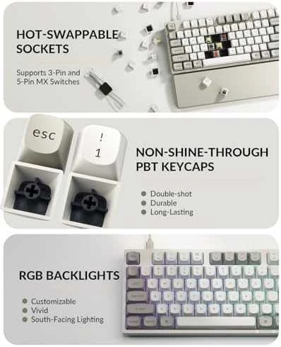 Keychron C2 Pro 8K (C2PX-M3) – US išdėstymas – Hot-Swappable Super Brown Switches – Juodas (Juoda) Mechaninė Žaidimų Klaviatūra