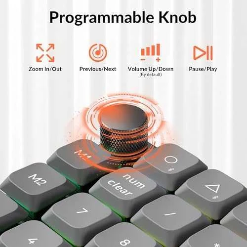 Keychron K0 Max Wireless (K0M-H1) – US išdėstymas – Hot-Swappable Super Raudona – Juodas (Juoda) Mechaninė Belaidė Žaidimų Klaviatūra