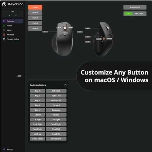 Belaidė kompiuterio pelė Keychron M6 8K (M6S-A23 All Silent Micro Switch) | 8000Hz | Juoda