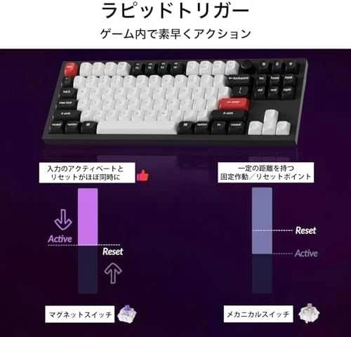 Keychron Q3 HE Wireless (Q3H-M1) - US išdėstymas - Gateron Magnetic Nebula - Carbon Juodas (Juoda) Magnetinė Belaidė Žaidimų Klaviatūra