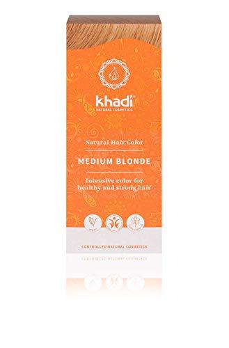 Augaliniai šviesių ar žilų plaukų dažai Medium Blond, Khadi, 100g