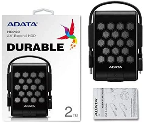 Išorinis kietasis diskas Adata HD720 2TB USB3 Juodas, IP68