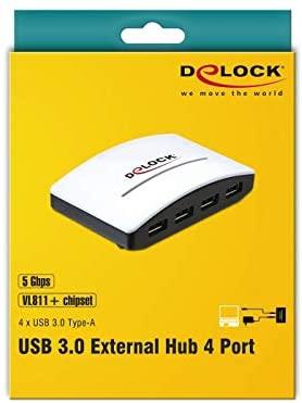 Delock USB 3.0 išorinis šakotuvas 4 prievadas su maitinimo šaltiniu