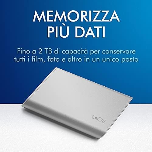 Kietasis diskas LaCie išorinis nešiojamas SSD v2 (2,5 colio / 1 TB / USB 3.1 C tipo)