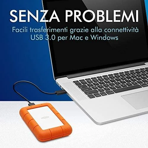 Kietasis diskas Išorinis diskas LaCie Rugged Mini 2.5'' 1TB USB3, Atsparus sukrėtimams
