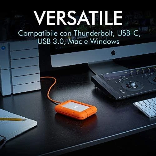 Kietasis diskas „LaCie“ mobilusis diskas Tvirtas USB-C 2,5 colio 5 TB 3600 RPM USB3.1